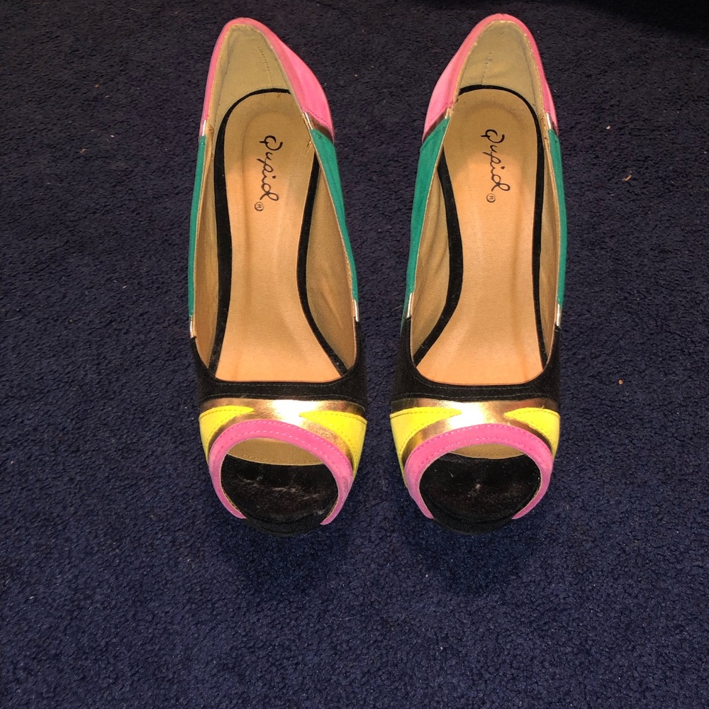 Multi Color Platform Heels - Picture 2 of 3